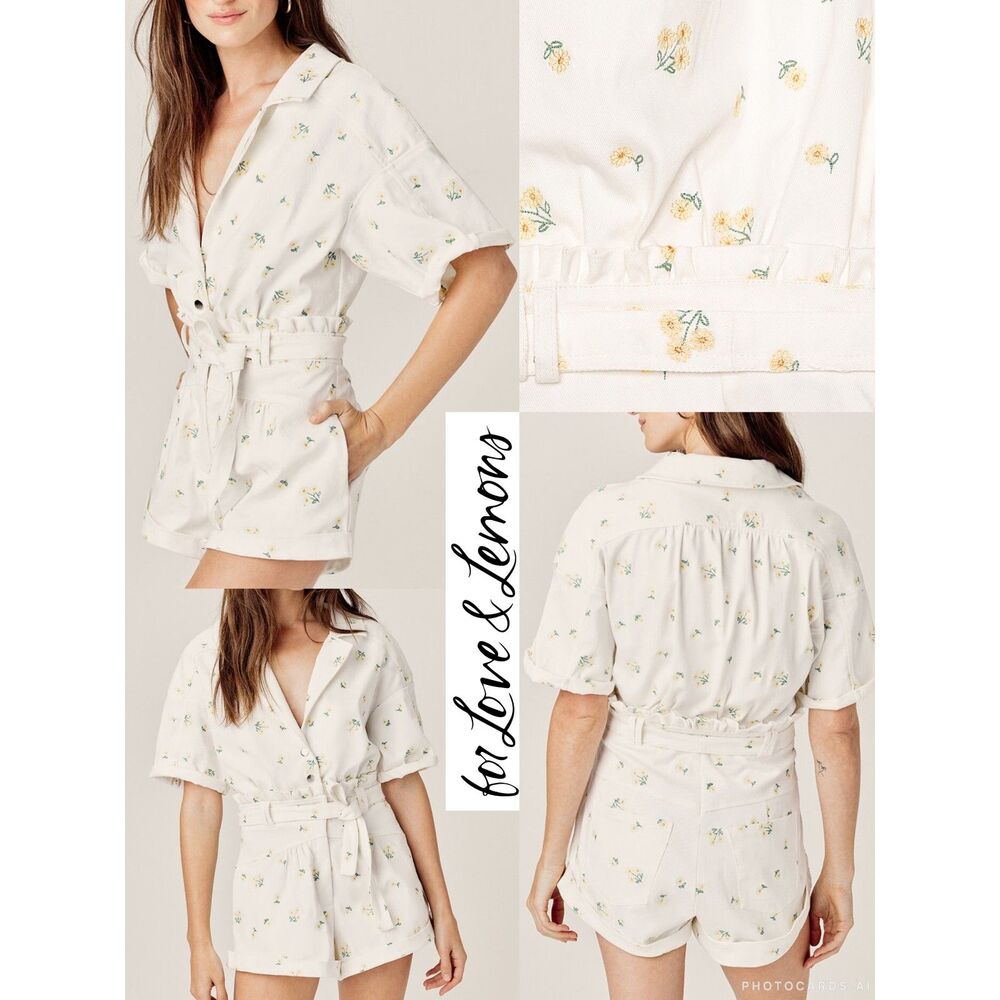 NWOT For Love & Lemons Waverly Romper Daisy Size Small